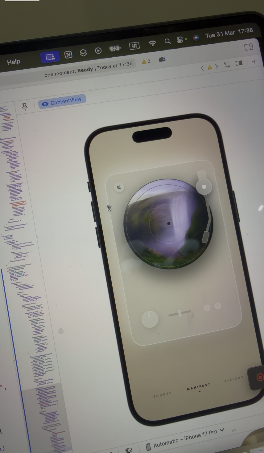 one moment interface screenshot